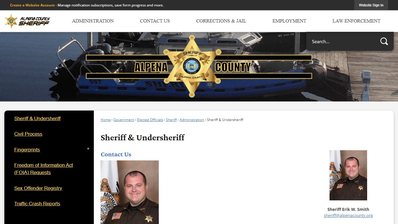 Sheriff & Undersheriff | Alpena County, MI